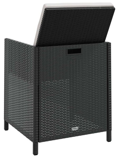 VidaXL Kültéri Étkezőgarnitúra - 9 Elemes - Fekete Poly Rattan