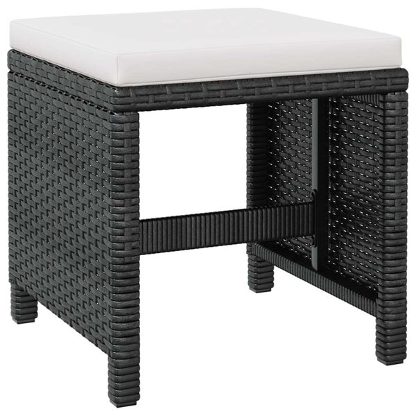 VidaXL Kültéri Étkezőgarnitúra - 9 Elemes - Fekete Poly Rattan