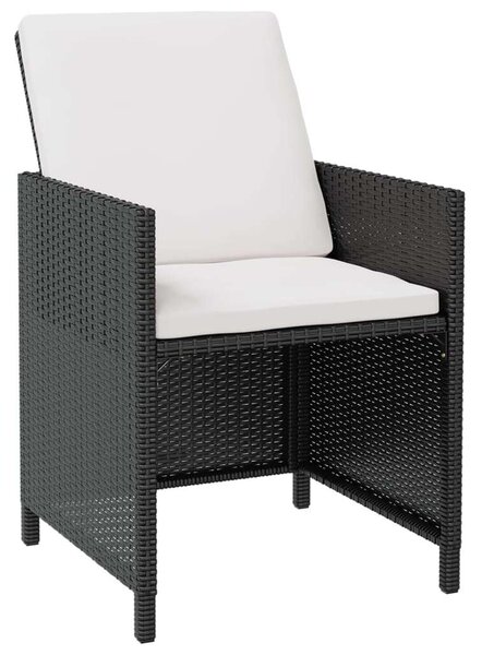 VidaXL Kültéri Étkezőgarnitúra - 9 Elemes - Fekete Poly Rattan