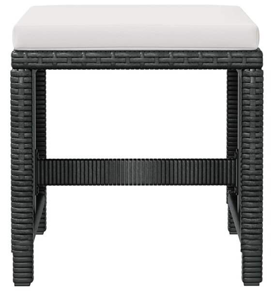 VidaXL Kültéri Étkezőgarnitúra - 9 Elemes - Fekete Poly Rattan