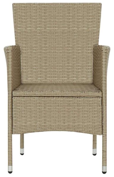 VidaXL Kerti Étkezőgarnitúra - 7 részes - Bézs Polyrattan