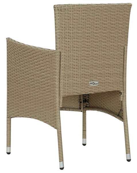 VidaXL Kerti Étkezőgarnitúra - 7 részes - Bézs Polyrattan