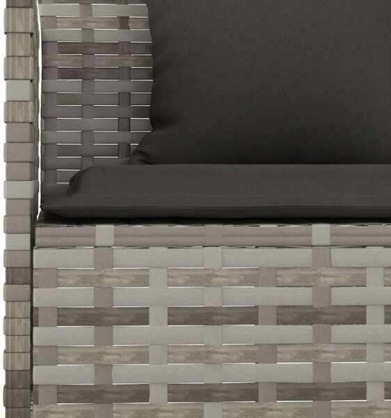 VidaXL 6-részes szürke polyrattan kerti étkezőgarnitúra párnákkal