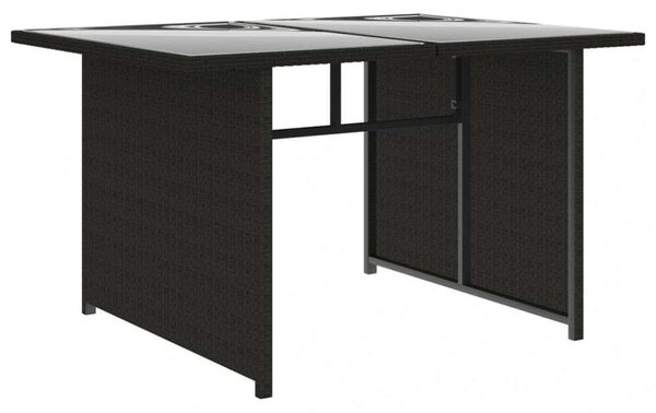 VidaXL 10-részes fekete polyrattan kerti bútorszett párnákkal