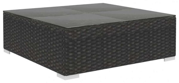 VidaXL 10-részes fekete polyrattan kerti bútorszett párnákkal