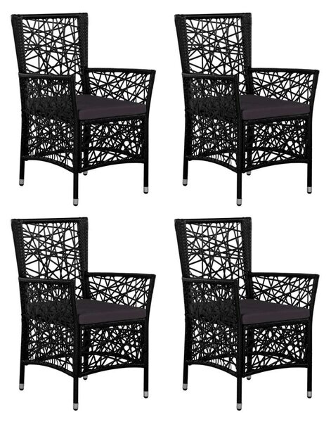 VidaXL Polyrattan Étkezőgarnitúra - 5 részes - Fekete
