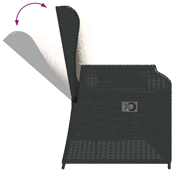 VidaXL Polyrattan Kerti Ülőgarnitúra - 3 részes - Fekete