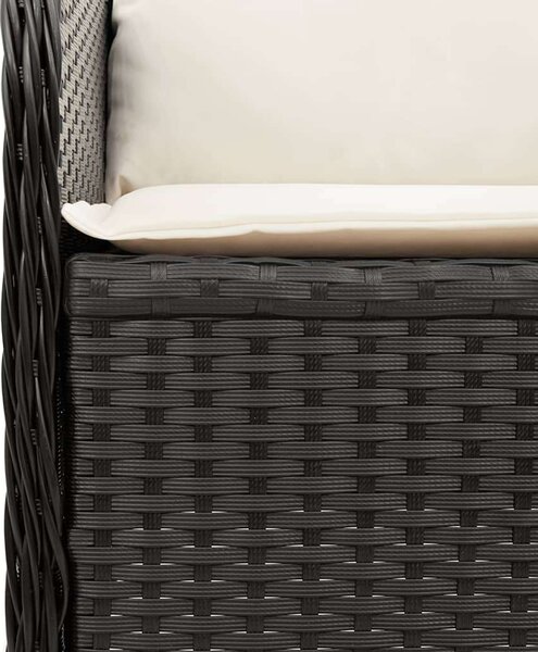 VidaXL Polyrattan Kerti Ülőgarnitúra - 3 részes - Fekete