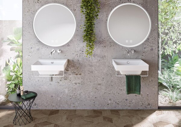 LED Tükör 90cm MMJ BRUSH SILVER