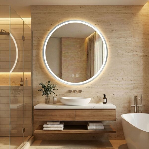 LED Tükör 90cm MMJ BRUSH SILVER