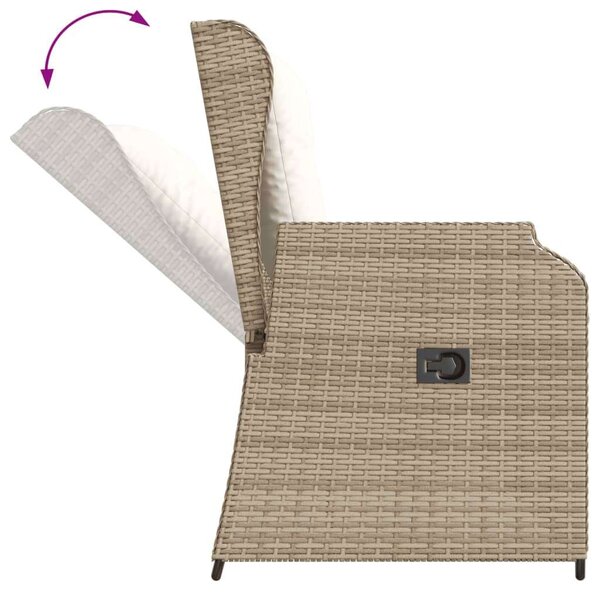 VidaXL Polyrattan Kerti Ülőgarnitúra - 3 részes - Bézs