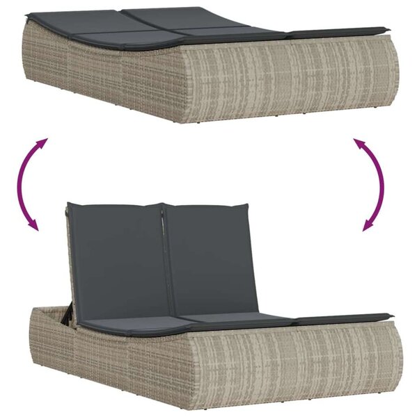 VidaXL Dupla Napozóágy - Polyrattan - 200cm