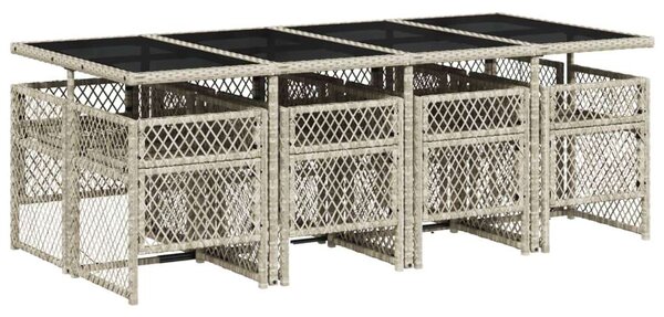 VidaXL Polyrattan Kerti Étkezőgarnitúra - 9 részes