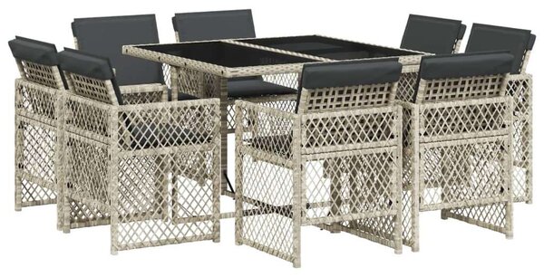 VidaXL Polyrattan Kerti Étkezőgarnitúra - 9 részes