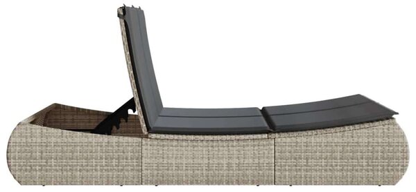 VidaXL Dupla Napozóágy - Polyrattan - 200cm