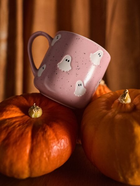 Sinsay - Kerámia bögre halloween mintával - pasztellpink