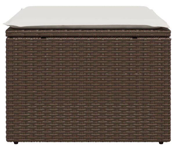 Barna polyrattan kerti szék párnával 55 x 55 x 37 cm