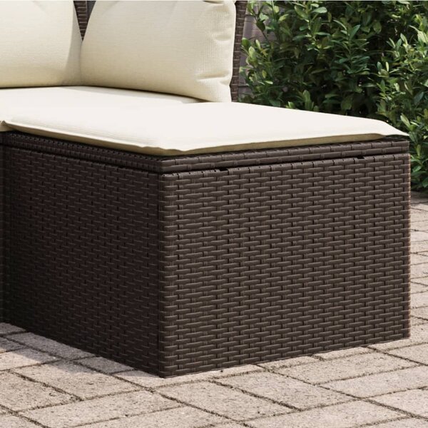 Barna polyrattan kerti szék párnával 55 x 55 x 37 cm
