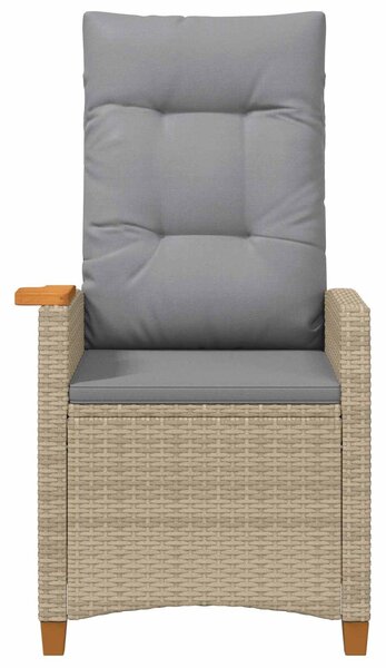 VidaXL Dönthető szék tea tállal párnával 62 x 64 x 112 cm polirattan