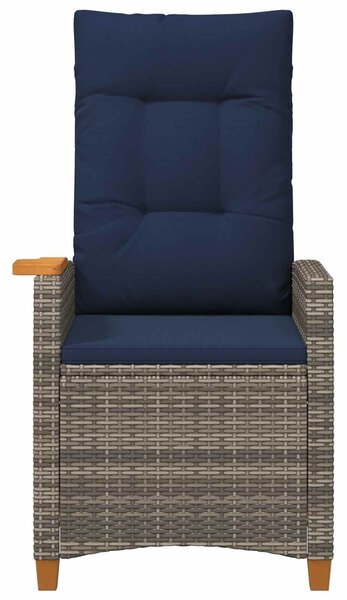 VidaXL Dönthető szék tea tállal párnával 62 x 64 x 112 cm polirattan