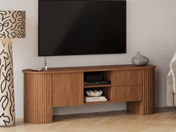 TV-állvány Vermoru 103, Laminált forgácslap, 60x180x5cm, Sötét dió