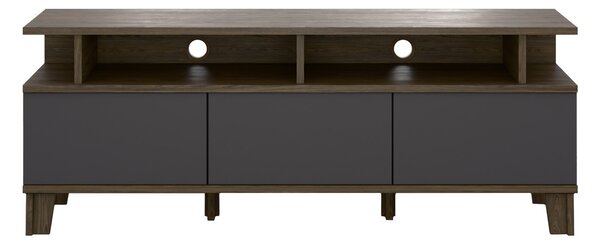 TV-állvány Evarveru 101, Laminált forgácslap, 61x165x43cm, Antracit, Sötét tölgy