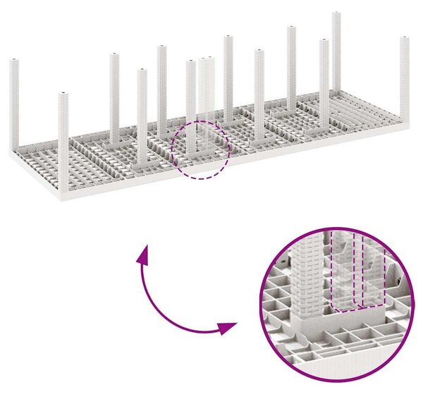 Kert étkező szett 13 pcs Fehér Poli rattan