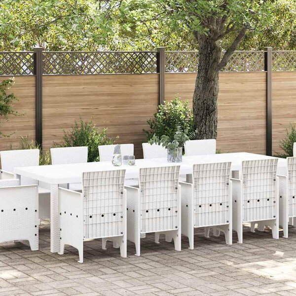 Kert étkező szett 13 pcs Fehér Poli rattan