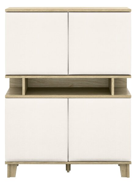 Könyvespolc Evarveru 106, Zárt, Ajtókkal, Laminált forgácslap, 147x110x43cm, Kasmír, Tölgy