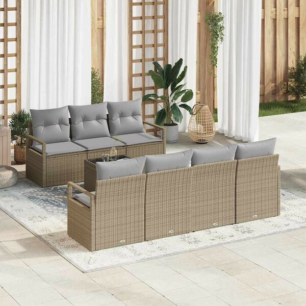 Kerti Kanapé Szett 8 pcs Barna és szürke 55 x 55 x 37 cm