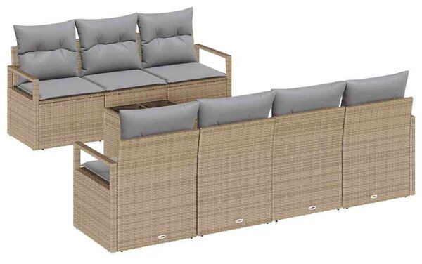 Kerti Kanapé Szett 8 pcs Barna és szürke 55 x 55 x 37 cm