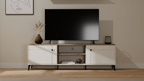 RTV Szekrény Point 2D Beige/Kasztan Modern Design