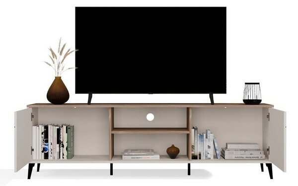RTV Szekrény Point 2D Beige/Kasztan Modern Design