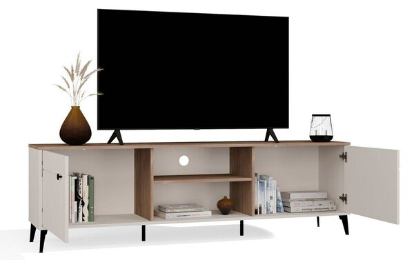 RTV Szekrény Point 2D Beige/Kasztan Modern Design