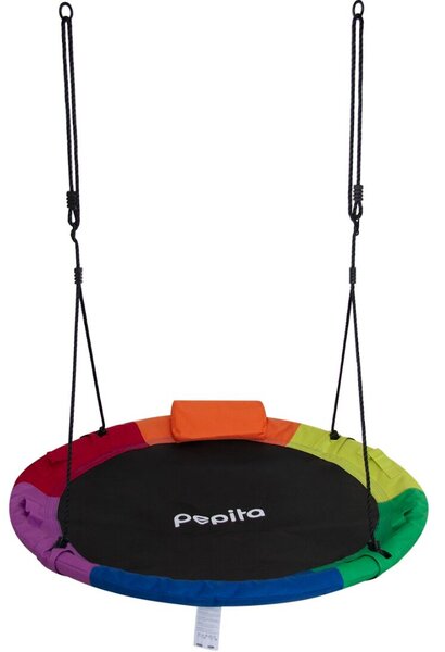Pepita acélvázas Fészekhinta 125cm párnával - szivárvány