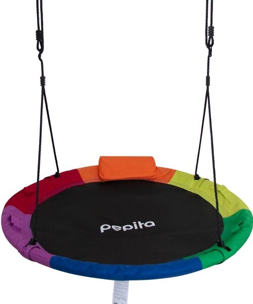 Pepita acélvázas Fészekhinta 125cm párnával - szivárvány