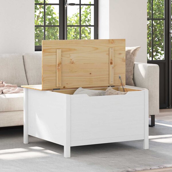 VidaXL Dohányzóasztal HILL Fehér és mézbarna 79.5 x 79.5 x 49 cm