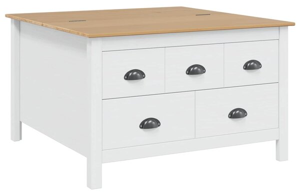 VidaXL Dohányzóasztal HILL Fehér és mézbarna 79.5 x 79.5 x 49 cm