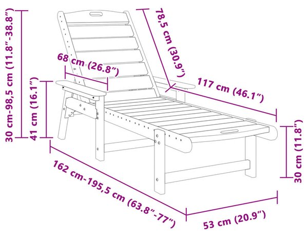 Napozóágy 2 db Világosszürke 162x53x98.5 cm HDPE