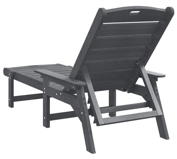 Napozóágy 2 db Világosszürke 162x53x98.5 cm HDPE