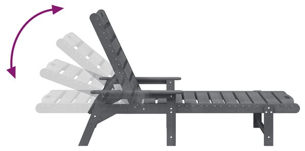 Napozóágy 2 db Világosszürke 162x53x98.5 cm HDPE