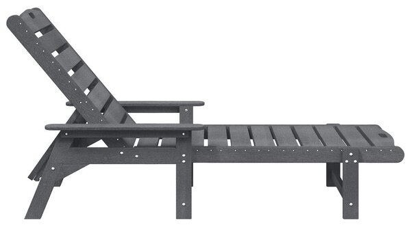 Napozóágy 2 db Világosszürke 162x53x98.5 cm HDPE