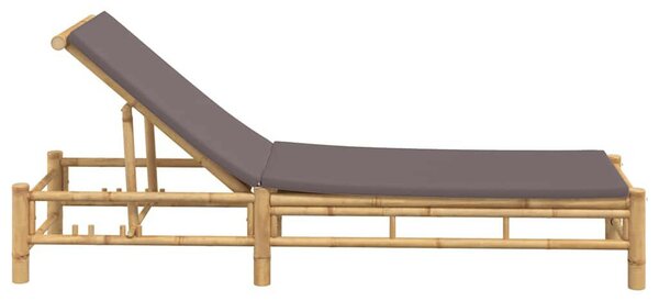VidaXL Bambusz napozóágy párnákkal 55x199x30 cm