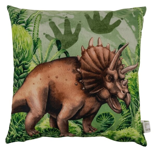 Díszpárna TRICERATOPS 40x40 cm, zöld