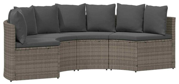 VidaXL Kanapé Szett 2 pcs Szürke Tömör akácfa és poli rattan
