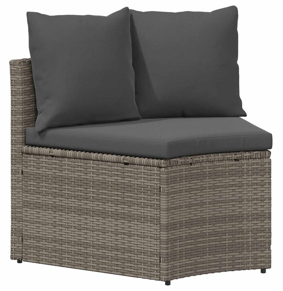 VidaXL Kanapé Szett 2 pcs Szürke Tömör akácfa és poli rattan
