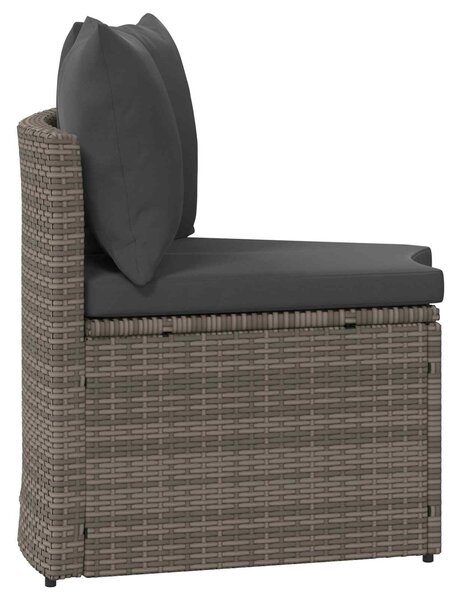 VidaXL Kanapé Szett 2 pcs Szürke Tömör akácfa és poli rattan