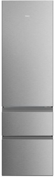 Haier HTR3620ENMG Alulfagyasztós hűtőszekrény 414L, M:205, LED világítás, E energiaosztály, Ezüst