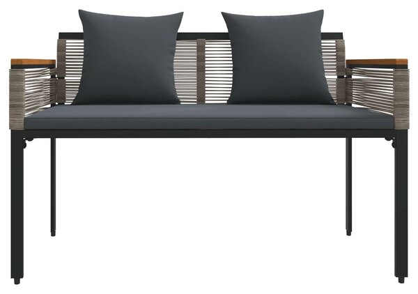 VidaXL Kerti pad Szürke és sötétszürke 117 x 54 x 74.5 cm polirattan