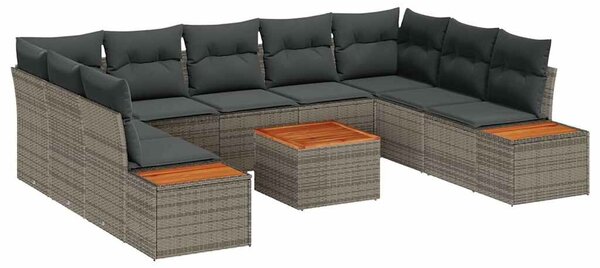 VidaXL Kerti Kanapé Szett párnával tárolóval 5 pcs Szürke Polyrattan